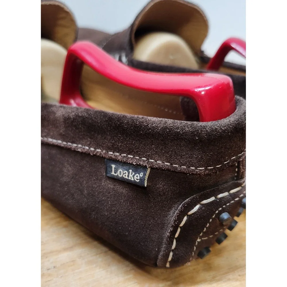 Loake Mens Brown Suede Driving Loafers Penny Moccasins Contrast Stitching